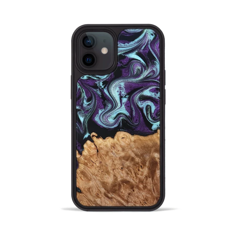 iPhone 12 Wood Phone Case - Florida (Purple, 830018)
