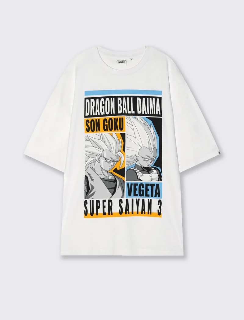 T-shirt Dragon Ball uomo girocollo boxy fit - Bianco