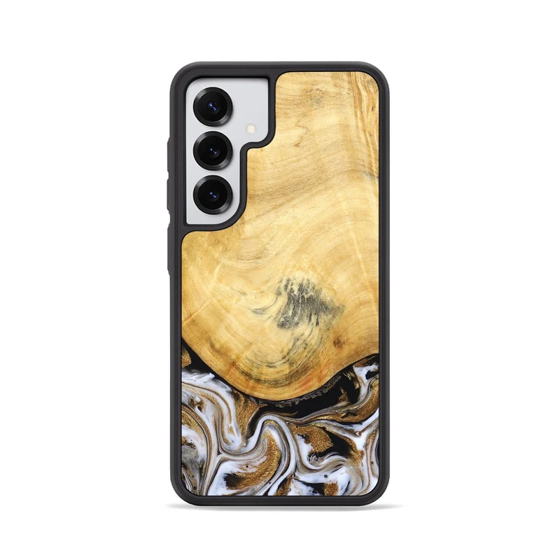 Galaxy S25 Wood Phone Case - Kamiyah (Black & White, 830030)