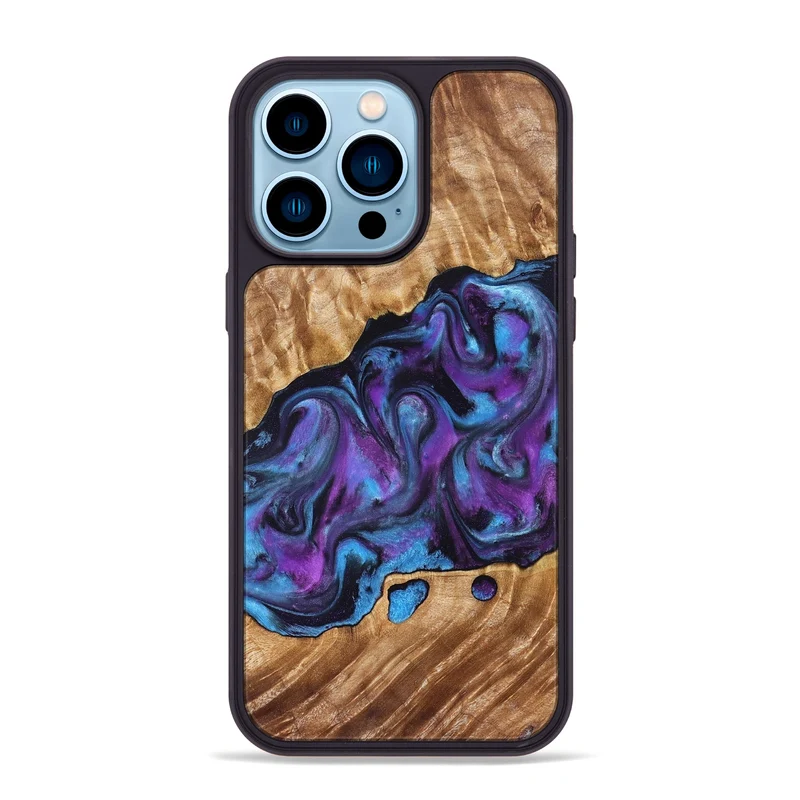 iPhone 14 Pro Max Wood Phone Case - Warren (Purple, 830013)