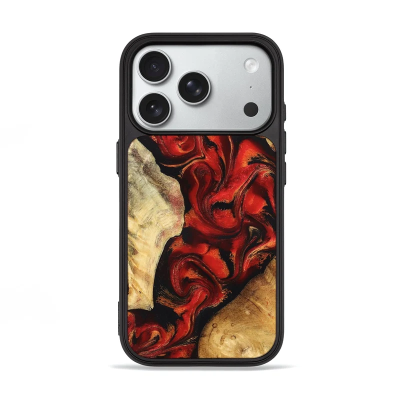 iPhone 18 Pro Wood Phone Case - Jeri (Red, 830033)