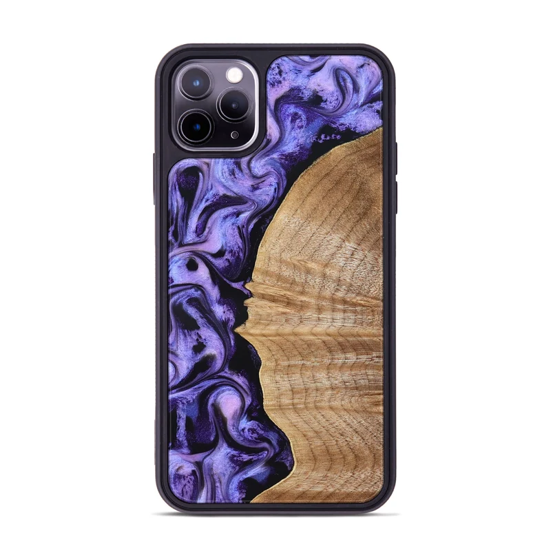 iPhone 11 Pro Max Wood Phone Case - Tillie (Purple, 830015)