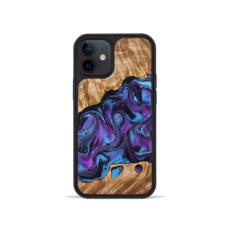 iPhone 12 mini Wood Phone Case - Warren (Purple, 830013)