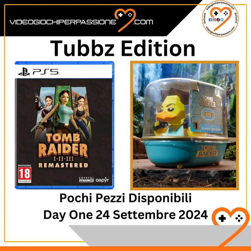 Tomb Raider I-III Remastered Starring Lara Croft Playstation 5 Tubbz Edition Edizione Europea