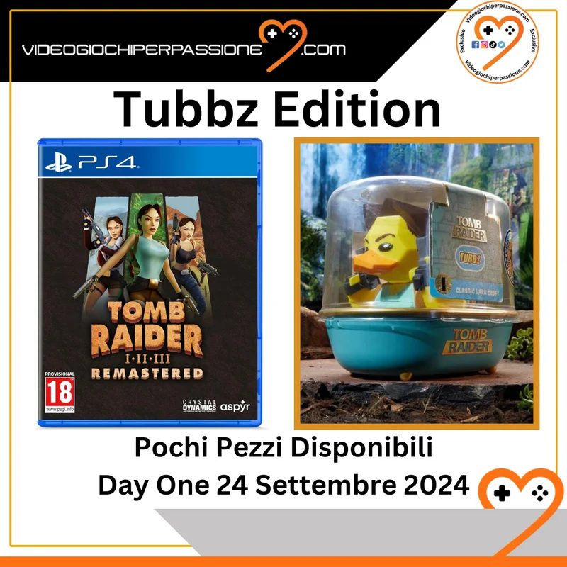 Tomb Raider I-III Remastered Starring Lara Croft Playstation 4 Tubbz Edition Edizione Europea