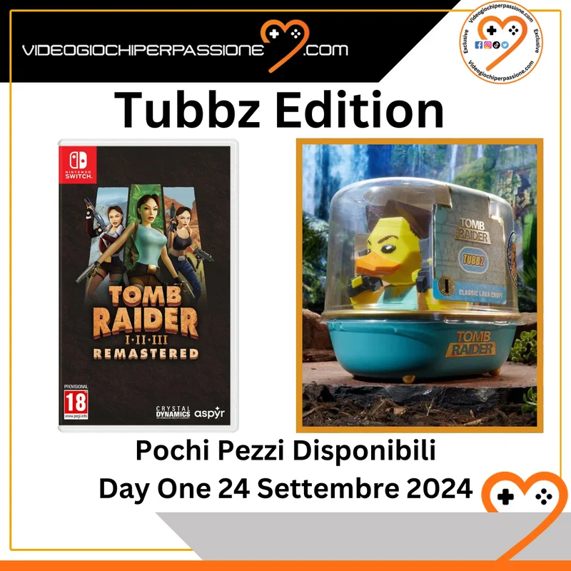 Tomb Raider I-III Remastered Starring Lara Croft Nintendo Switch Tubbz Edition Edizione Europea