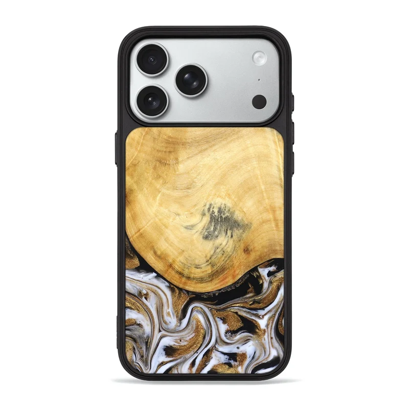 iPhone 18 Pro Max Wood Phone Case - Kamiyah (Black & White, 830030)