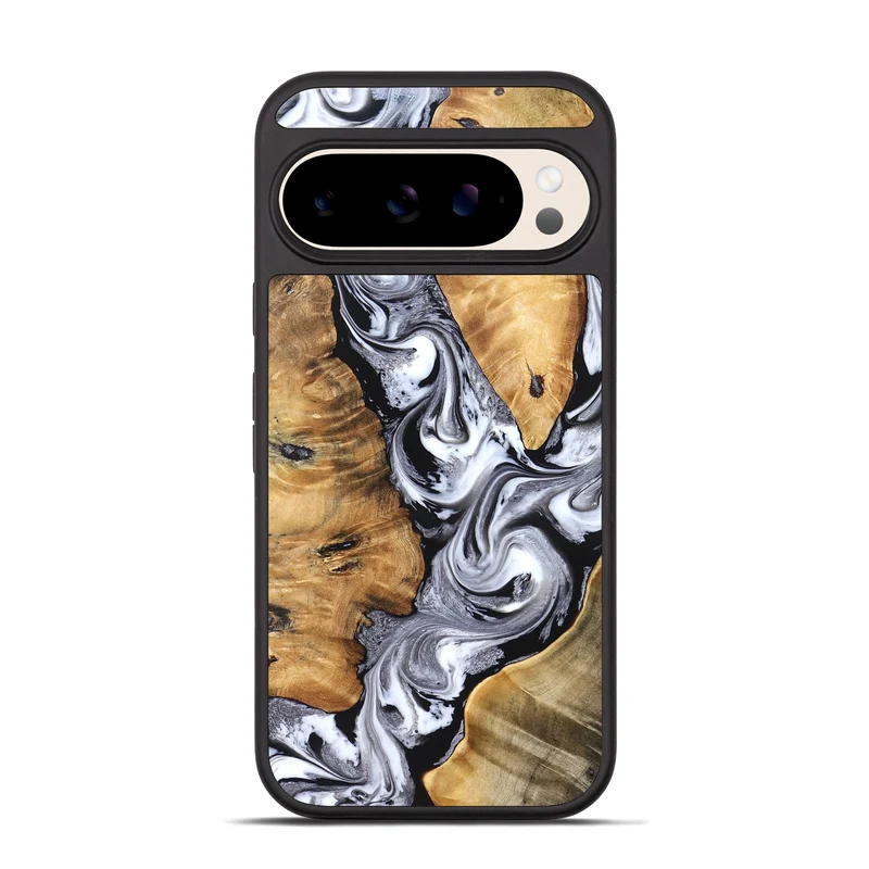 Pixel 10 Pro Wood Phone Case - Cloe (Black & White, 830041)