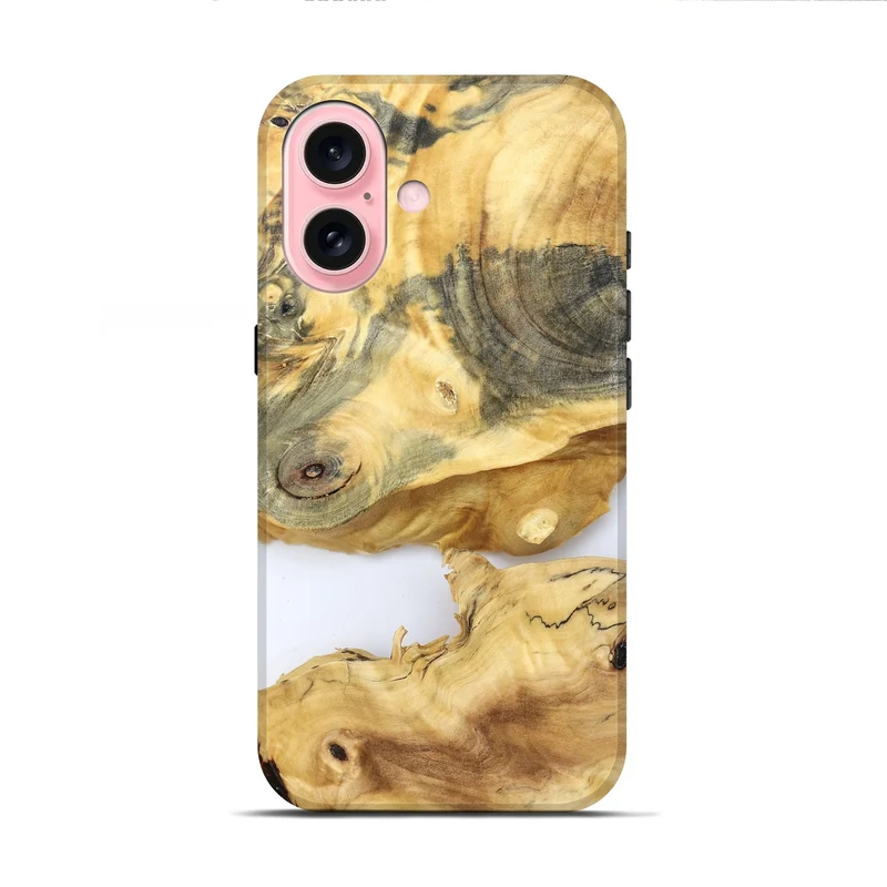 iPhone 16 Wood Live Edge Phone Case - Charlee (Clear, 829830)