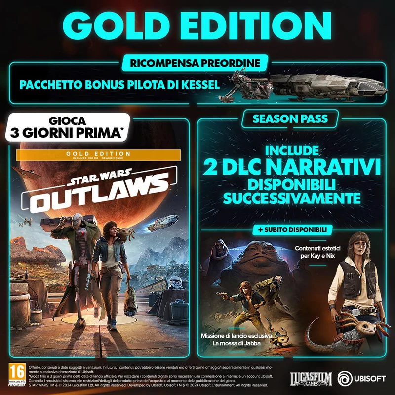 Star Wars Outlaws Gold Edition Playstation 5 Edizione Italiana