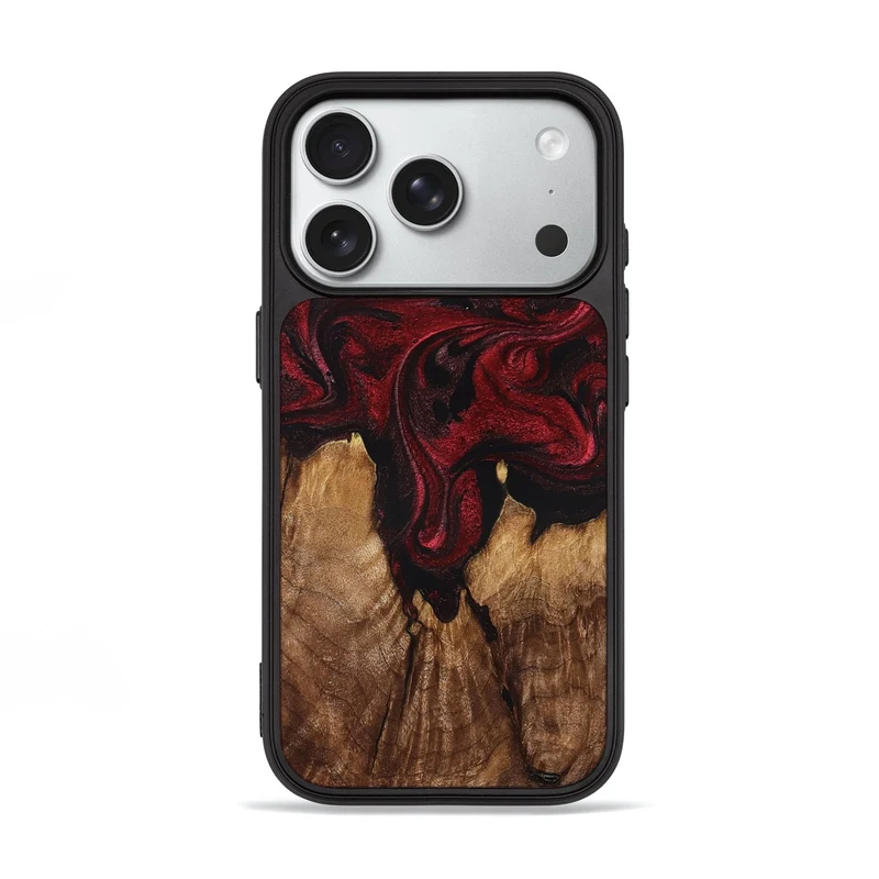iPhone 18 Pro Wood Phone Case - Maren (Red, 830034)
