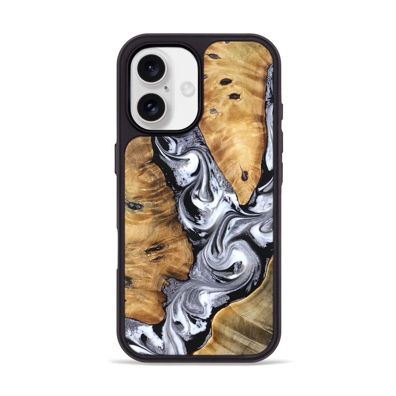 iPhone 17 Wood Phone Case - Cloe (Black & White, 830041)