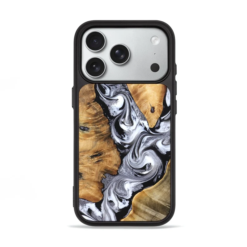 iPhone 18 Pro Wood Phone Case - Cloe (Black & White, 830041)