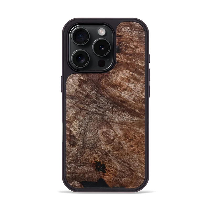 iPhone 16 Pro Wood Phone Case - Atharv (Wood Burl, 830024)