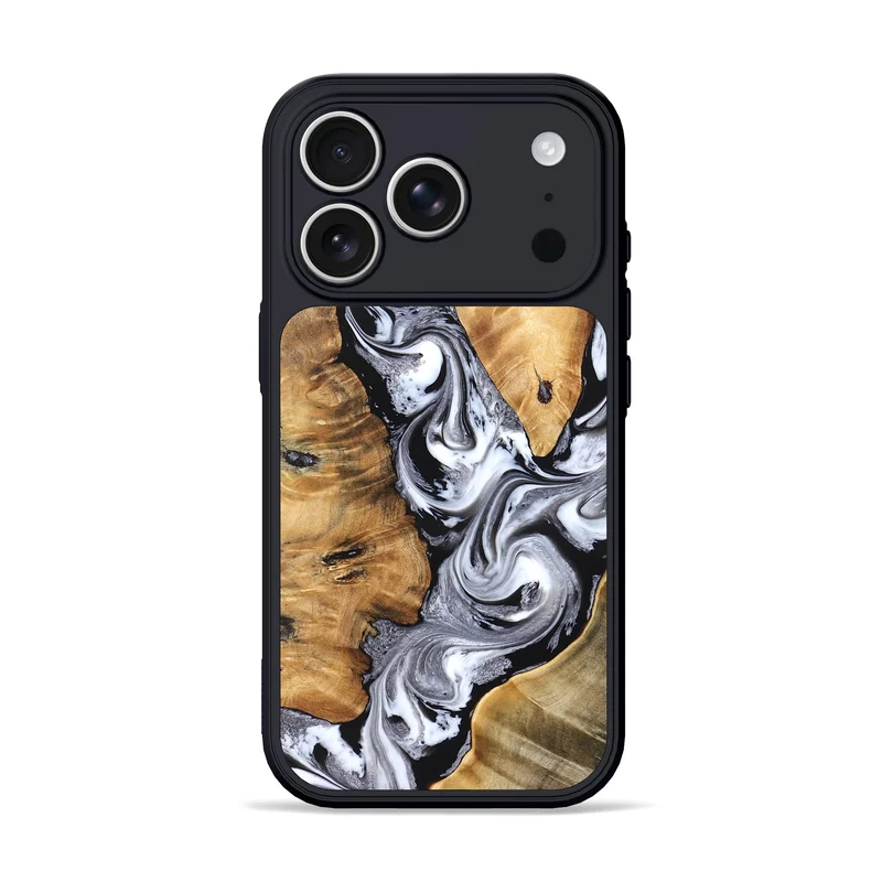 iPhone 17 Pro Wood Phone Case - Cloe (Black & White, 830041)