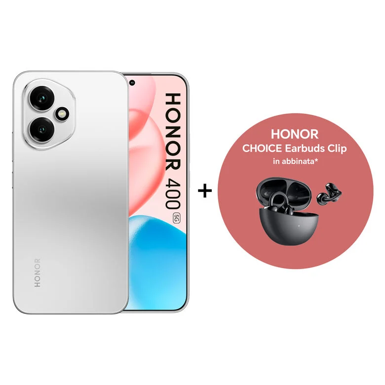 Honor 400 5G + EAR clip 16,6 cm (6.55") MagicOS 9.0 8 GB 512 GB 5300 mAh Argento