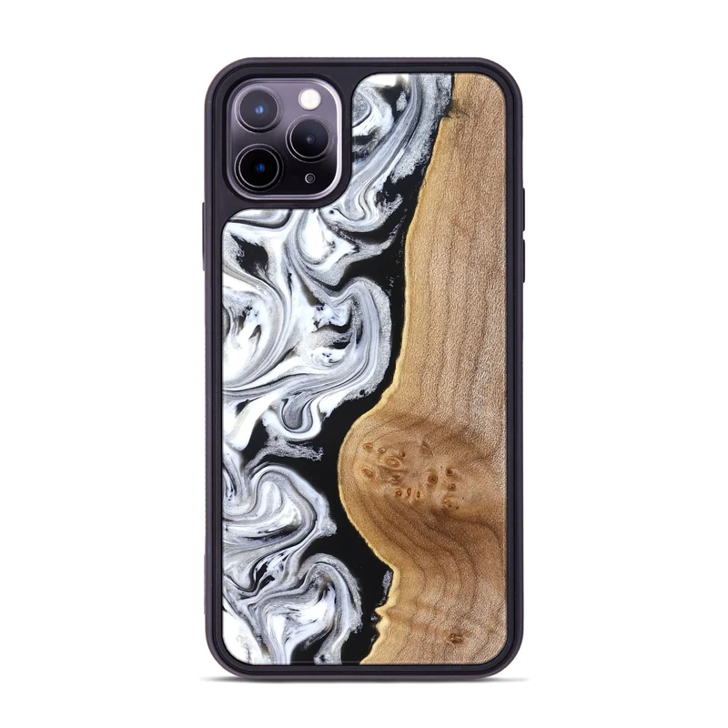 iPhone 11 Pro Max Wood Phone Case - Rolland (Black & White, 830032)