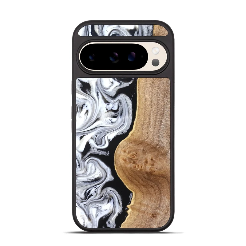 Pixel 10 Pro Wood Phone Case - Rolland (Black & White, 830032)