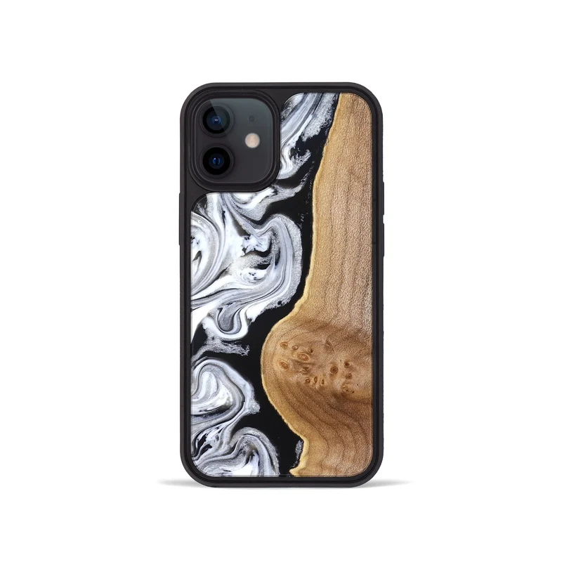 iPhone 12 mini Wood Phone Case - Rolland (Black & White, 830032)