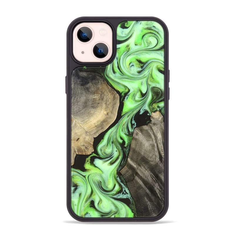 iPhone 14 Plus Wood Phone Case - Jasen (Neon, 829984)