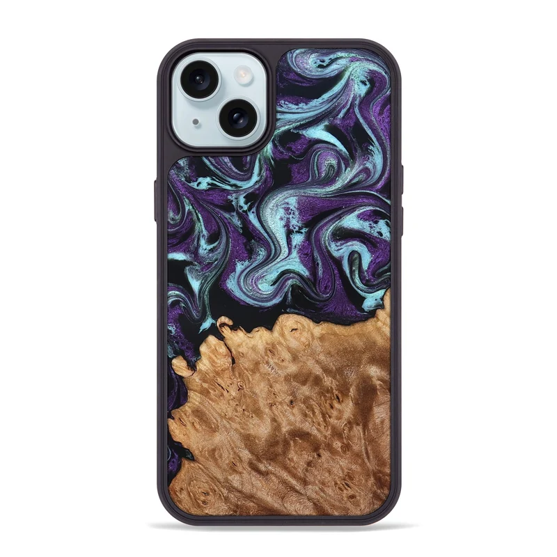 iPhone 15 Plus Wood Phone Case - Florida (Purple, 830018)