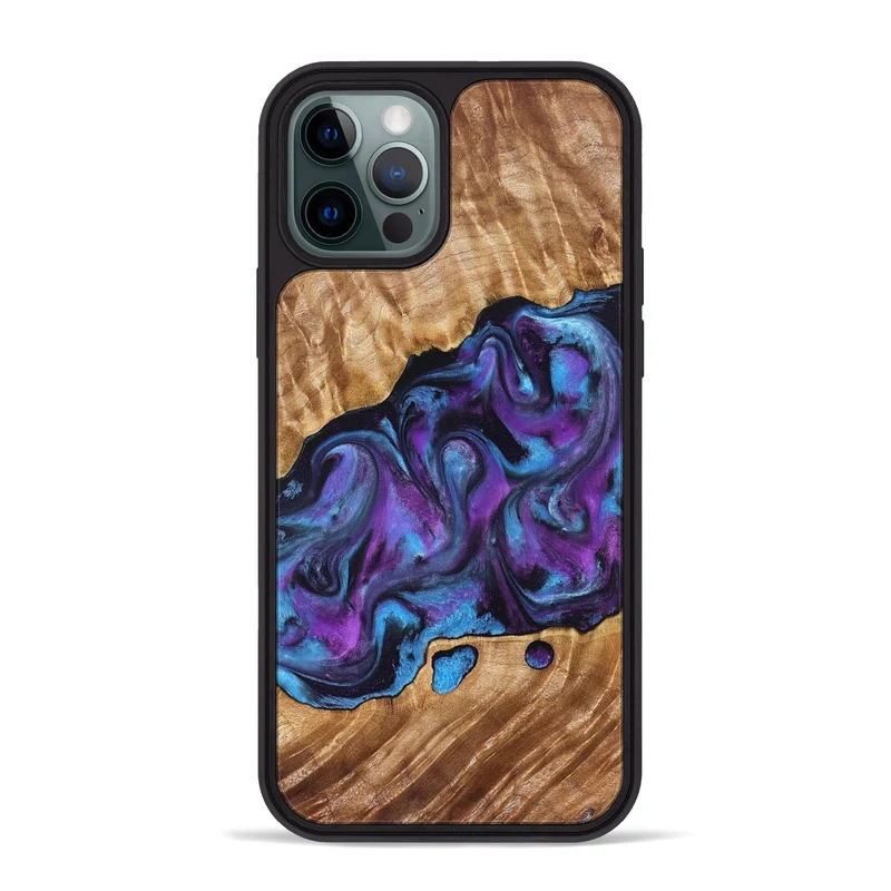 iPhone 12 Pro Max Wood Phone Case - Warren (Purple, 830013)