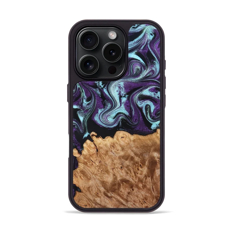 iPhone 16 Pro Wood Phone Case - Florida (Purple, 830018)