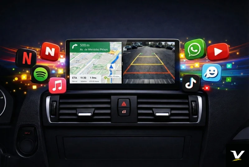 Pantalla Android (radio Android) con CarPlay para BMW Serie 4 M4 F82 con cámara trasera de regalo
