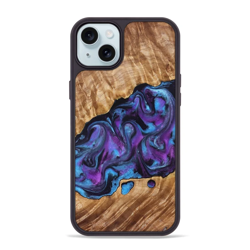 iPhone 15 Plus Wood Phone Case - Warren (Purple, 830013)