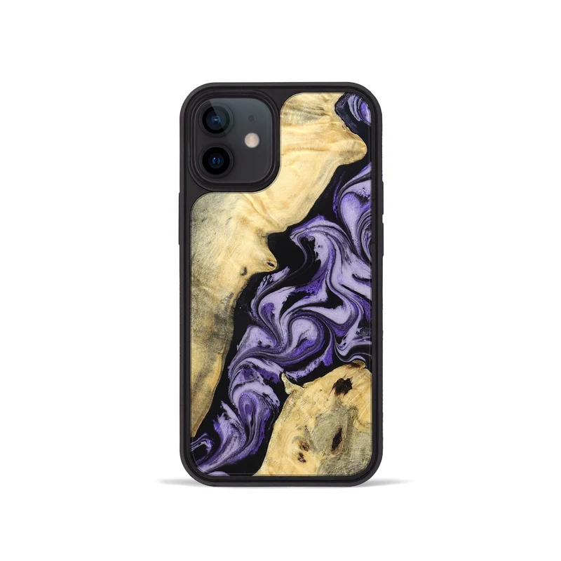 iPhone 12 mini Wood Phone Case - Sharon (Purple, 830016)
