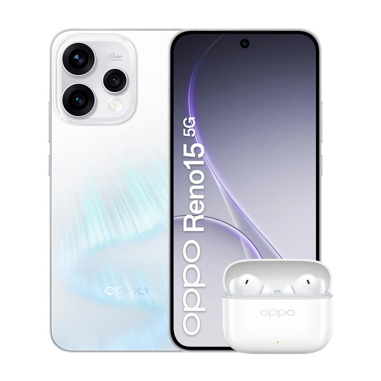 OPPO Reno15 5G Smartphone Aurora White Box