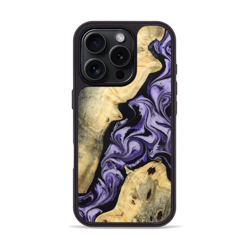 iPhone 16 Pro Wood Phone Case - Sharon (Purple, 830016)