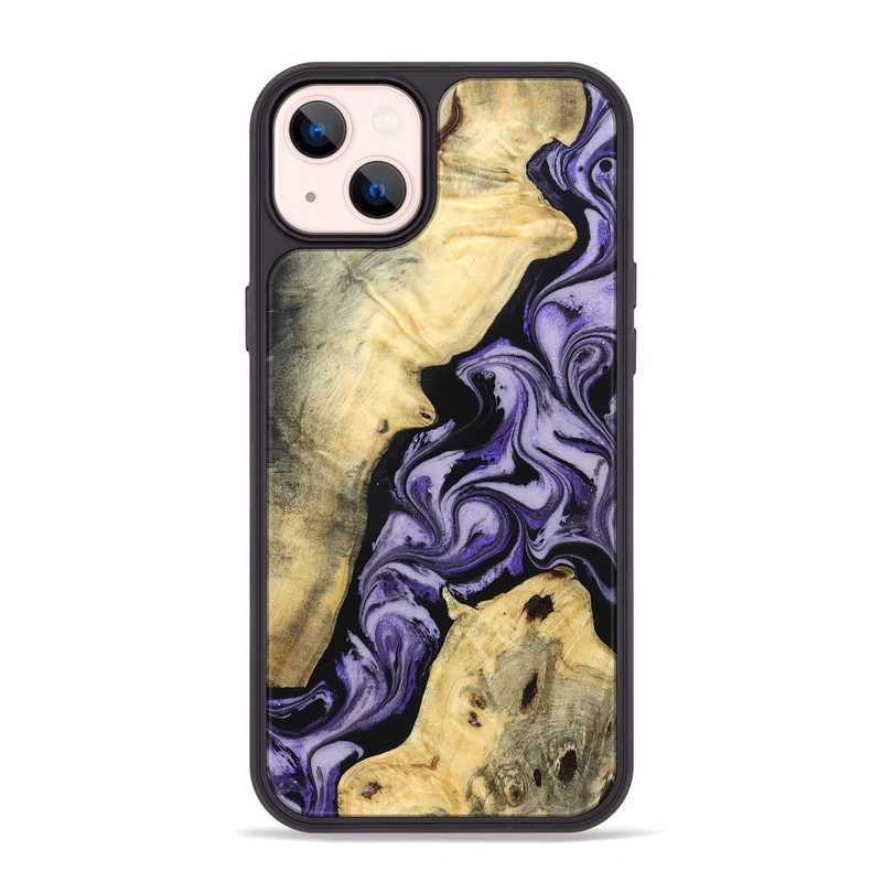 iPhone 14 Plus Wood Phone Case - Sharon (Purple, 830016)