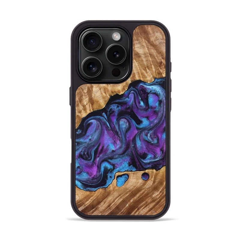 iPhone 16 Pro Wood Phone Case - Warren (Purple, 830013)