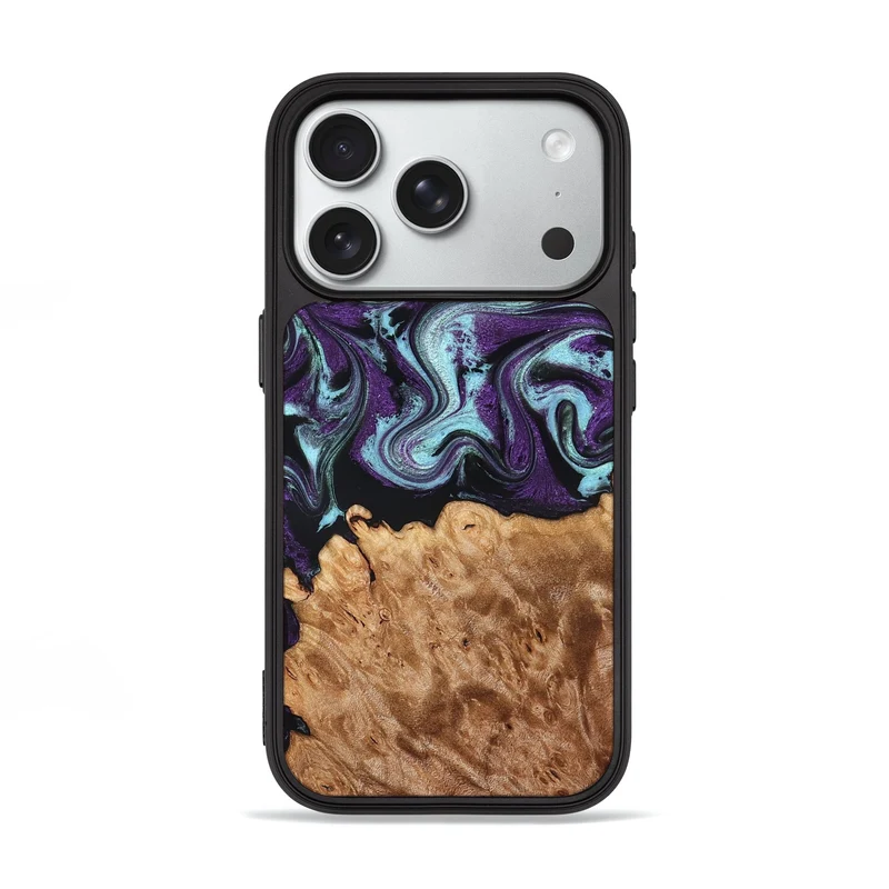 iPhone 18 Pro Wood Phone Case - Florida (Purple, 830018)