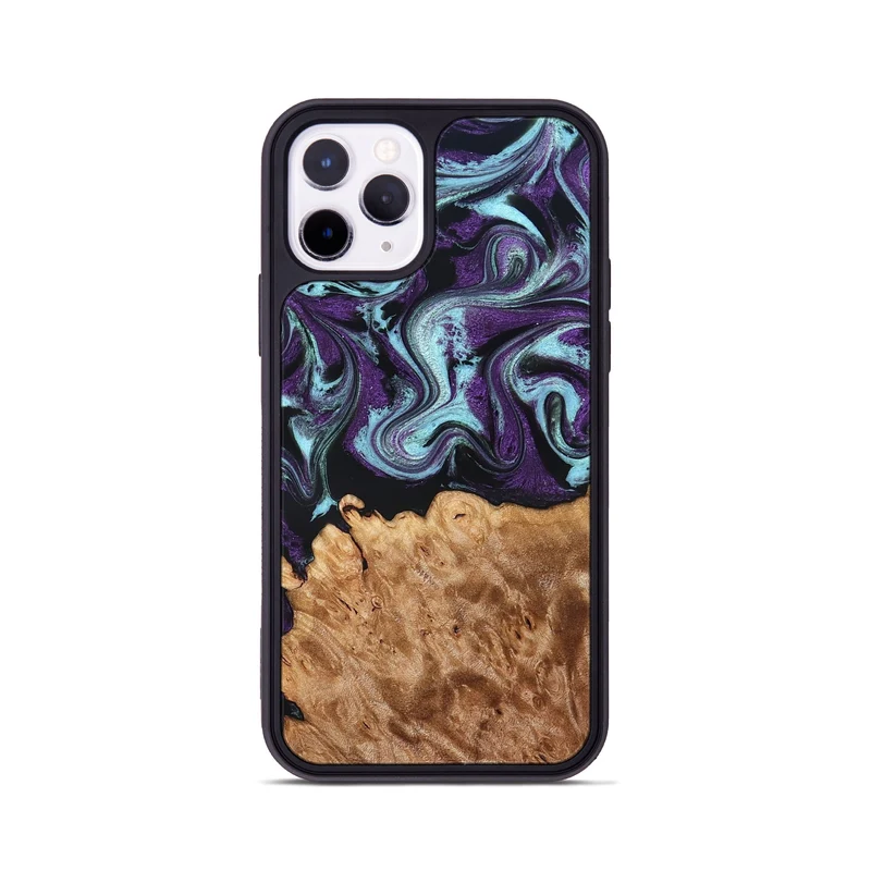 iPhone 11 Pro Wood Phone Case - Florida (Purple, 830018)