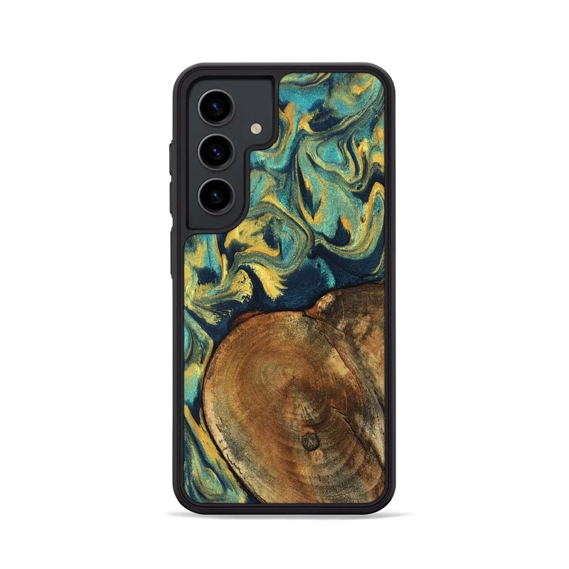 Galaxy S24 Wood Phone Case - Odie (Teal & Gold, 829995)