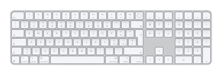 Apple Magic Keyboard con Touch ID e tastierino numerico per Mac con chip (USB‑C) - Italiano - Tasti bianchi