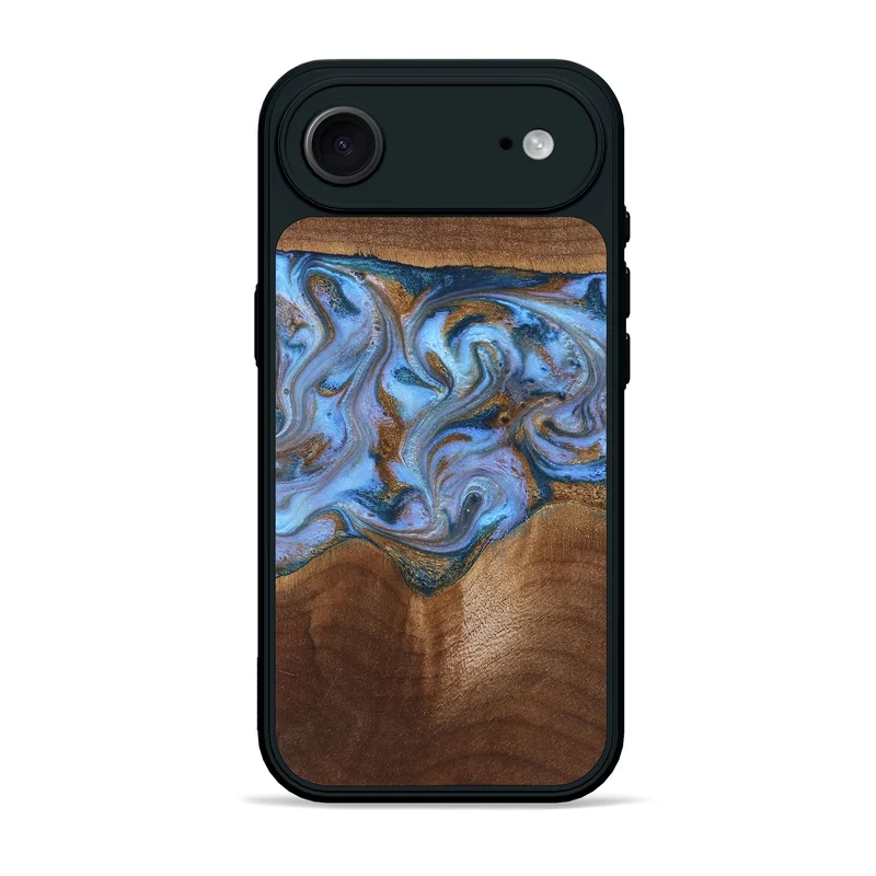 iPhone 17 Air Wood Phone Case - Ford (Teal & Gold, 830001)