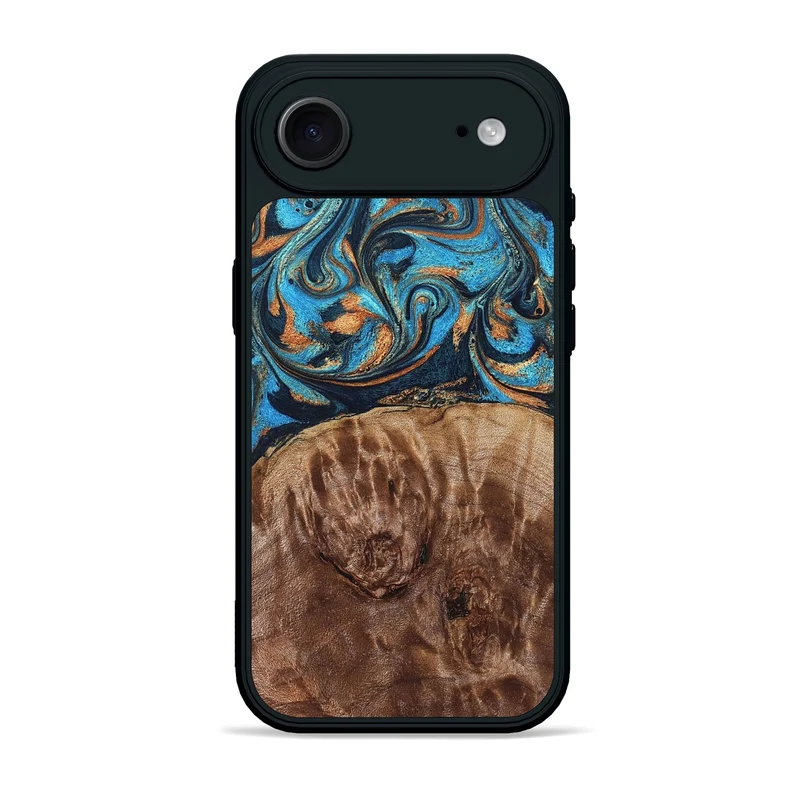 iPhone 17 Air Wood Phone Case - Nautica (Teal & Gold, 829996)