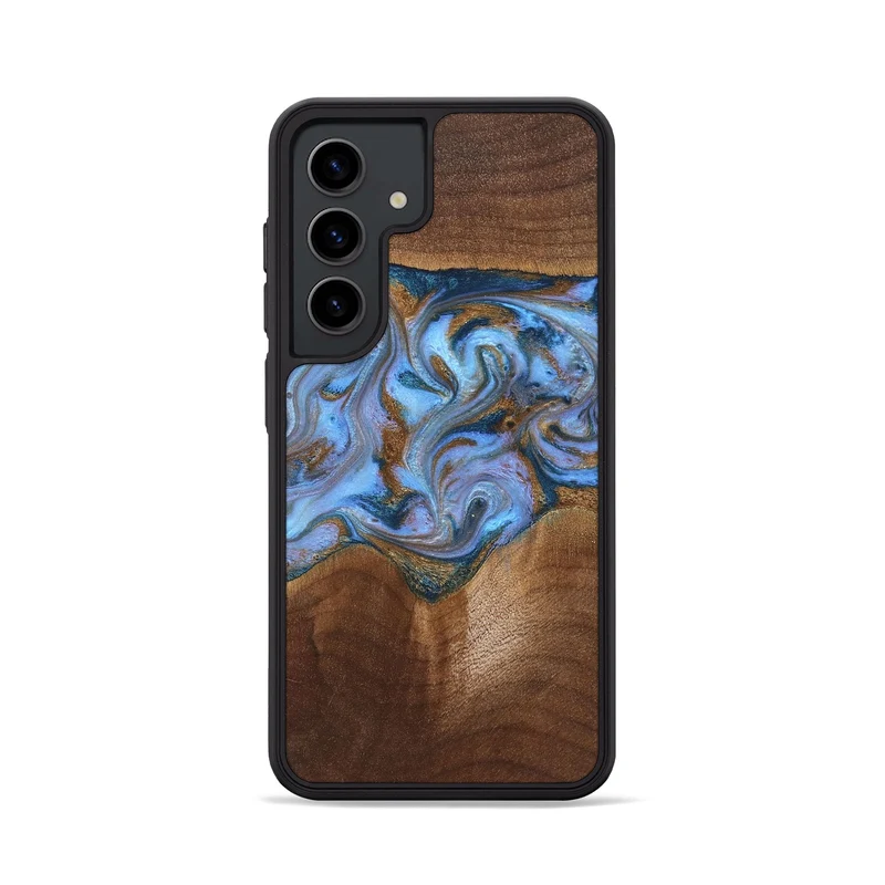 Galaxy S24 Wood Phone Case - Ford (Teal & Gold, 830001)