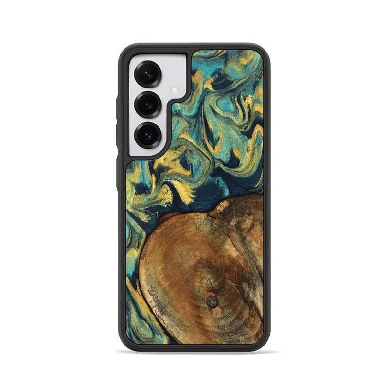 Galaxy S25 Wood Phone Case - Odie (Teal & Gold, 829995)