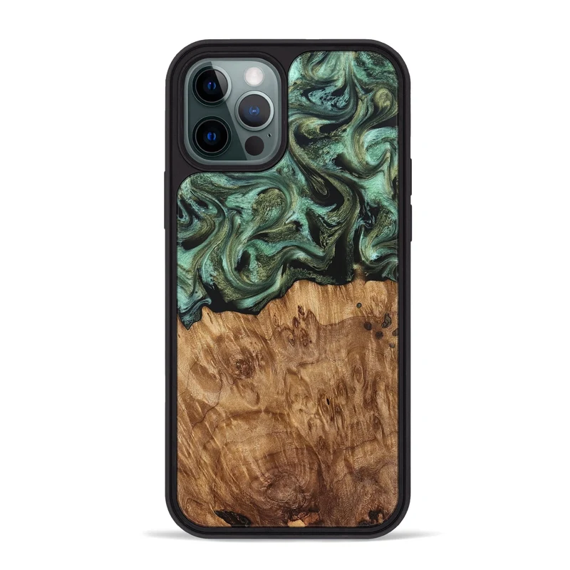 iPhone 12 Pro Max Wood Phone Case - Jasmyn (Green, 829976)