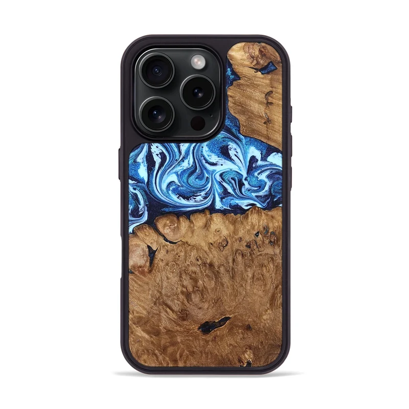 iPhone 16 Pro Wood Phone Case - Manila (Blue, 829952)