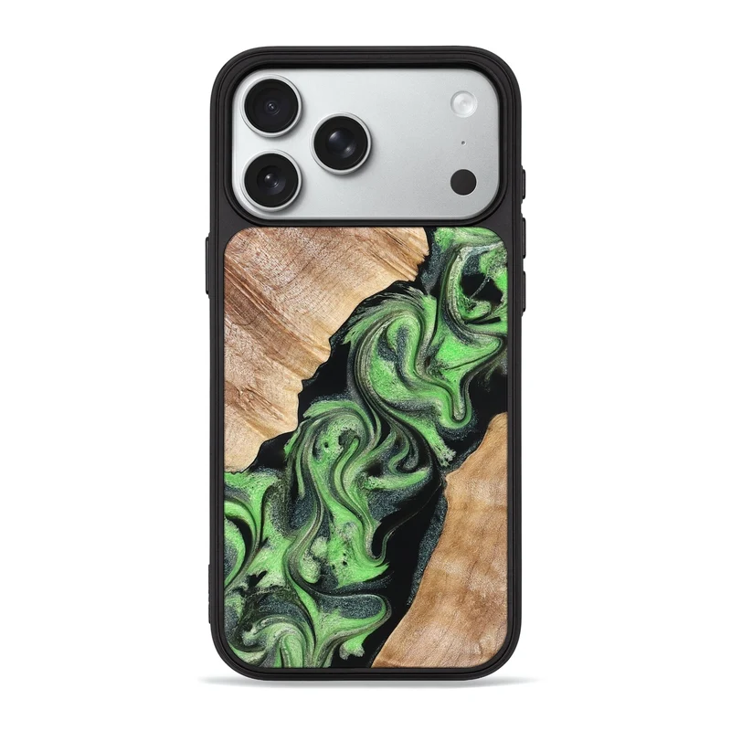 iPhone 18 Pro Max Wood Phone Case - Emmitt (Green, 829972)