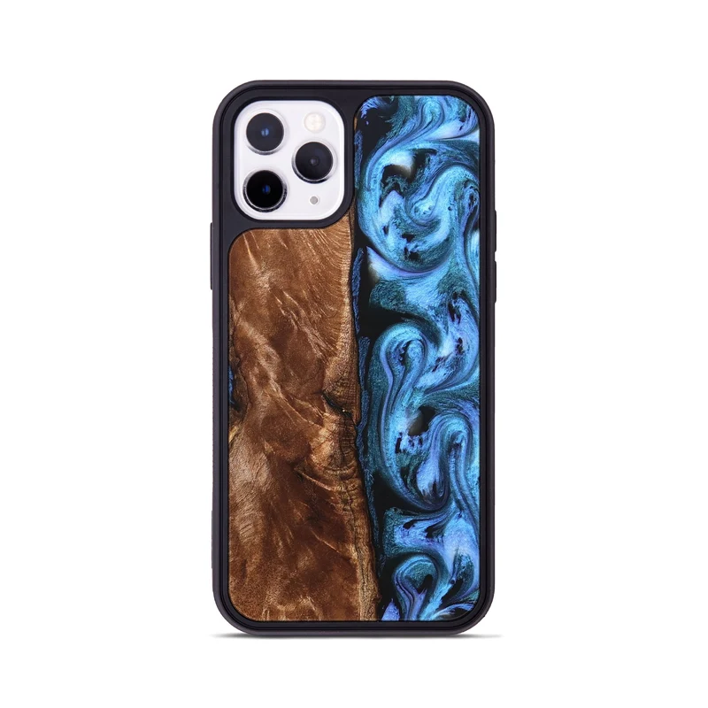 iPhone 11 Pro Wood Phone Case - Lily (Blue, 829989)