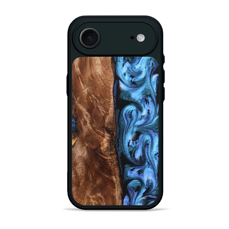 iPhone 17 Air Wood Phone Case - Lily (Blue, 829989)