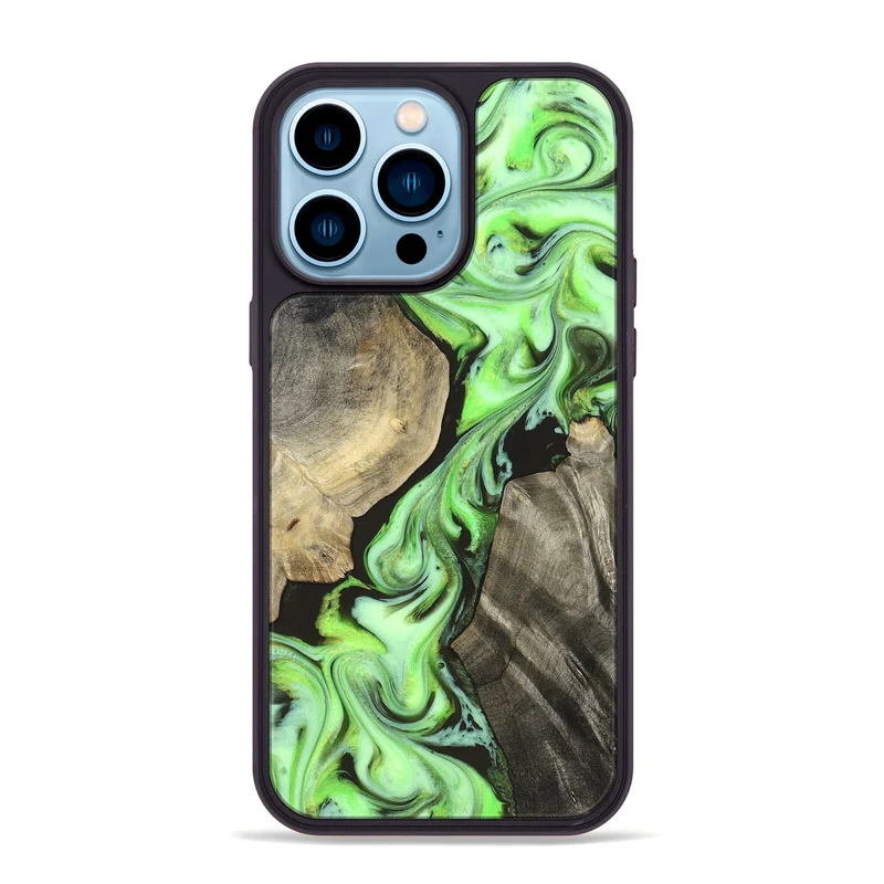 iPhone 14 Pro Max Wood Phone Case - Jasen (Neon, 829984)