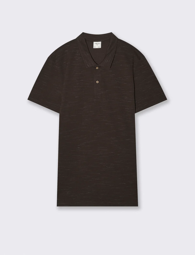 Polo Slub Injected con Colletto a Revers - Moro