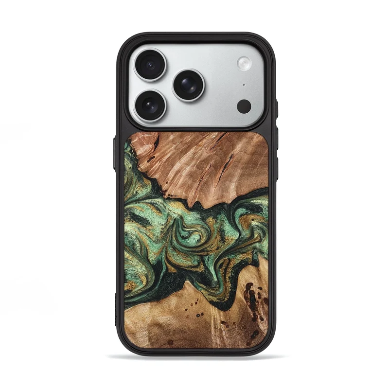 iPhone 18 Pro Wood Phone Case - Shelbi (Green, 829986)
